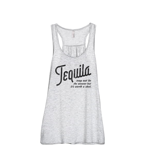 Tequila Worth The Shot Women's Fashion Sleeveless Flowy Racerback Workout Yoga Tank Top Sport Grey Small