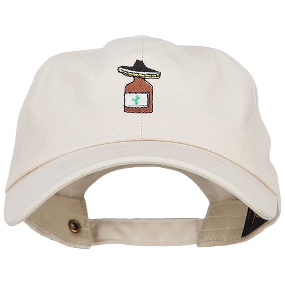 Tequila with Sombrero Embroidered Unstructured Cap - Beige OSFM