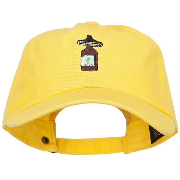 Tequila with Sombrero Embroidered Unstructured Cap - Yellow OSFM