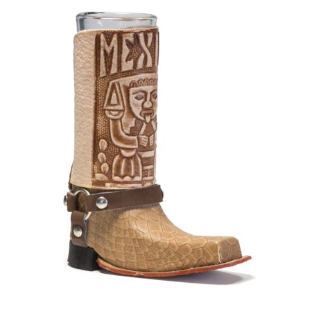 Tequilero De Cuero Bota Chata | Texan Leather Boot Tequila Shot Glass