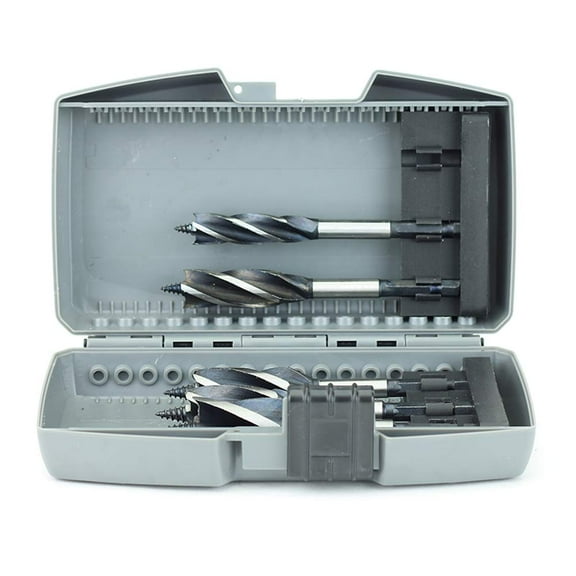 TerMight 5-Piece Double Flute Drill Bit Set for Wood (1/2" x 5", 5/8" x 5", 3/4" x 5", 7/8" x 5", 1" x 5")