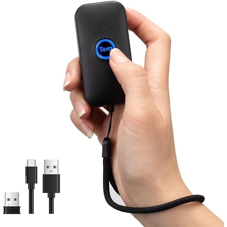 Tera 1D Bluetooth Mini Barcode Scanner, 3-in-1 Bluetooth &amp; USB 