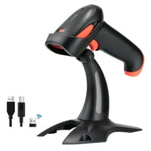 Tera Pro Fully Upgraded Wireless 2D QR Barcode Scanner with Stand, 3 in 1 Connector Type