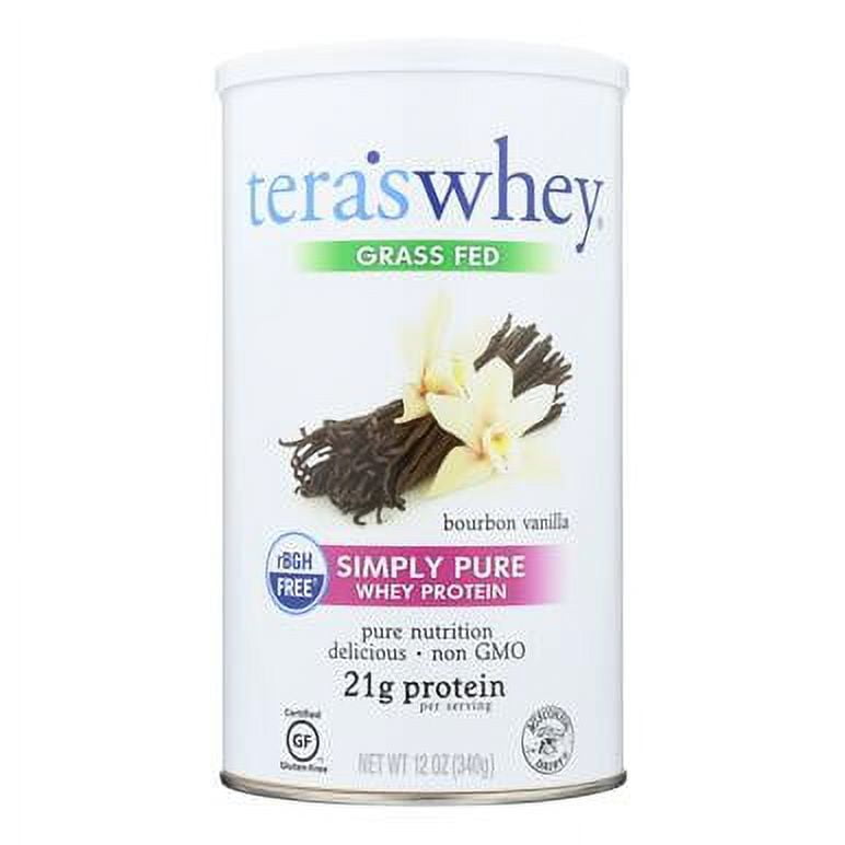 Tera's Whey Grass Fed Whey Protein Powder, Bourbon Vanilla, 21g Protein