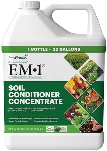 TeraGanix EM-1 Soil Conditioner (1 Btl = 32 Gal), Microbial Inoculant ...