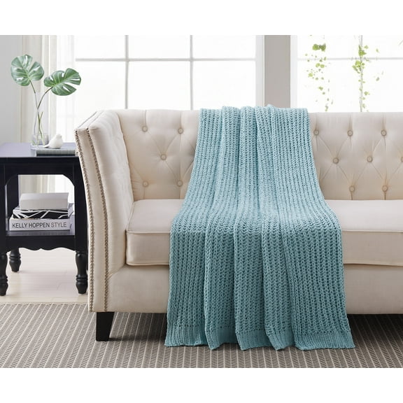 Teramo Chenille Throw Blue