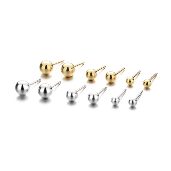 Terandius 14K Gold Filled Ball Stud Earrings for Women - Thick 14K Gold Layer, Hypoallergenic for Sensitive Ears, Round Studs | 3mm-5mm (Gold/Silver Available)