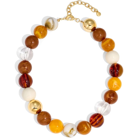Terandius Colorful Chunky Bead Necklaces For Women Trendy Boho Collar Statement Necklace Choker Summer Beach Jewelry Birthday Gift For Her