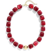 Terandius Colorful Chunky Necklaces for Women Multicolored Large Square Resin Beads Necklace Trendy Bold Statement Beaded Necklace