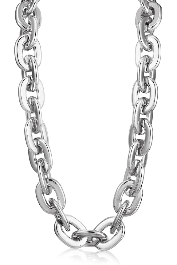 Plastic Chain Necklace Chunky Big Fake Necklace Hip Hop Rapper Giant Turnover Chain Costume for Halloween