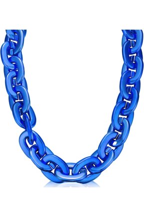 Plastic Chain Necklace Chunky Big Fake Necklace Hip Hop Rapper Giant Turnover Chain Costume for Halloween