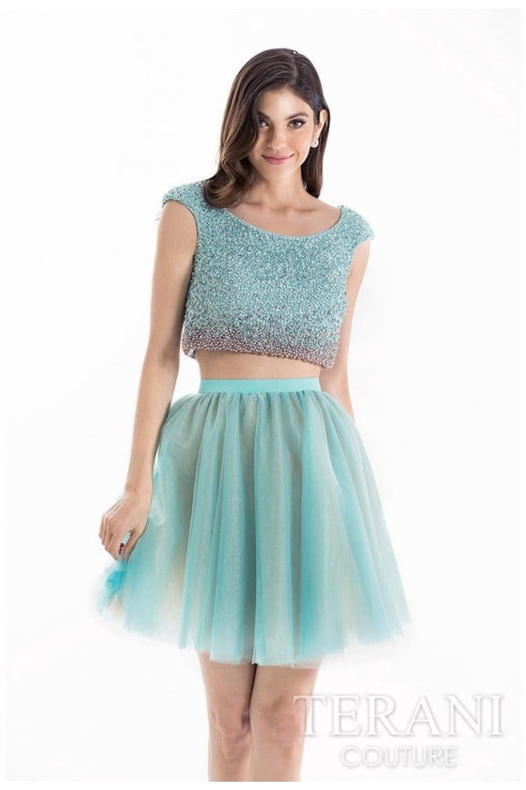 Terani Couture 1521H0100A Two-Piece Short homecoming party Prom 2026 Dress Mint Green 4 hoco 2025