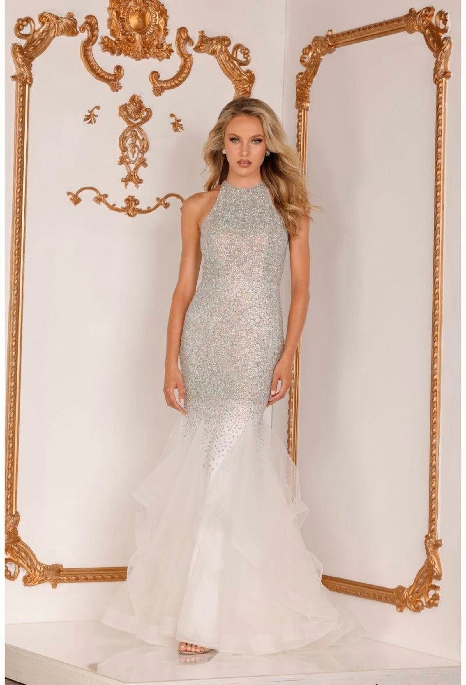 Terani Couture 2215GL0111 Embellished Long Formal Prom 2026 Gown Ivory ...