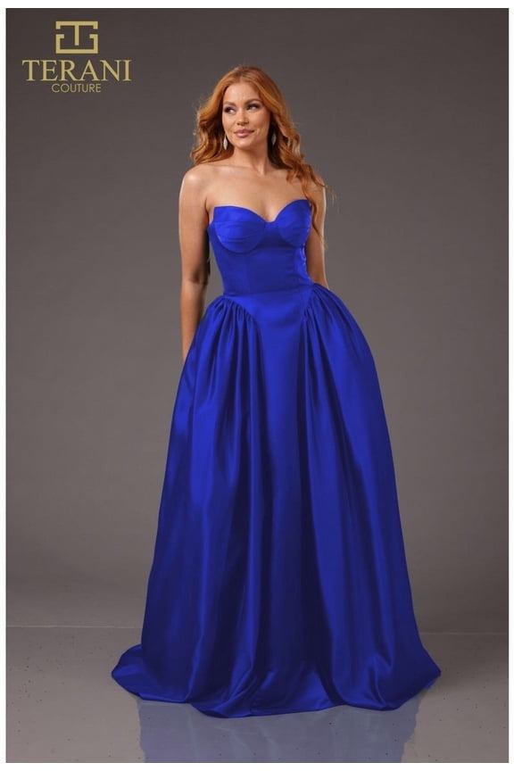 Terani Couture 251P4066 Strapless Embellished Ball Gown Prom 2026 and Formal Events Royal Blue 12