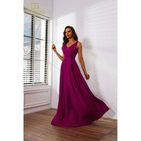 Terani Couture 251P4113 A-Line Long Formal Prom 2026 Ball Gown Dress Fuchsia Pink 18