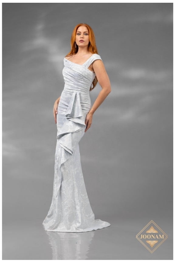 J3307 Ruffled Fitted Bodycon Mermaid Long Prom 2026 Dress Sky Blue Blue 16