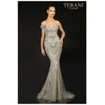 thumbnail image 1 of Women's Terani Couture 1913gl9586 Off the Shoulder evening elegant Dress | Mermaid Mother of Bride Gown Sandstone Silver 4, 1 of 1