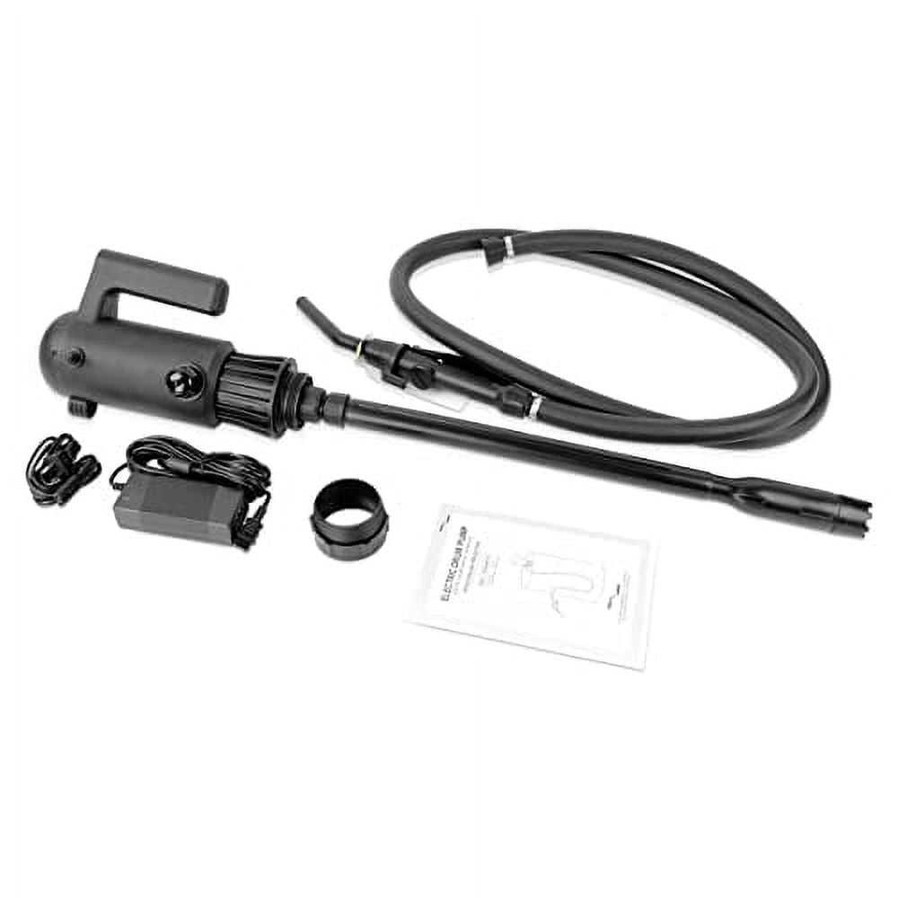 Black Electric Drum Pump with Adjustable Intake Hose