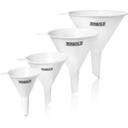 Terbold Plastic Funnel Set, 4 Size Set Mini, Small, Medium, Large