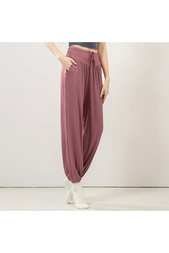 Terecey Pantaloni Harem Donna Pantaloni Da Yoga Donna Con Tasche Pantaloni Donna Eleganti Vita Alta Pantaloni Donna Sprotivi Cotone Per Jogging Belt Pants for Women Business Casual for Women Pants