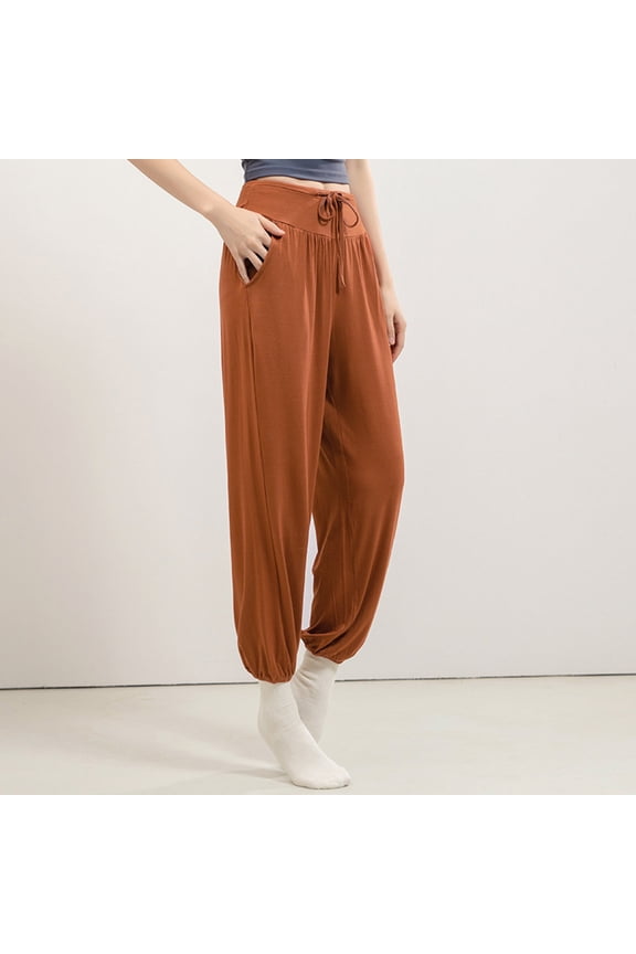 Terecey Pantaloni Harem Donna Pantaloni Da Yoga Donna Con Tasche Pantaloni Donna Eleganti Vita Alta Pantaloni Donna Sprotivi Cotone Per Jogging Belt Pants for Women Business Casual for Women Pants