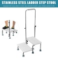 thumbnail image 1 of Tereitr 2-Step Bedside Step Stool with Adjustable Handle, Heavy Duty Portable Foot Stool for Seniors & Adults, 352 lbs Capacity, 1 of 9