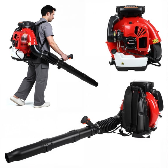 Tereitr 2-Stroke Gasoline Backpack Leaf Blower, 75.6CC 3.1KW Gas Powered Leaf Blower Grass Blowers Powerful Blowing Cordless Blow Dryer for Leaf Sweeping Lawn Cleaning Sand