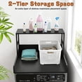 thumbnail image 1 of Tereitr 2 Tier Laundry Topper with Anti Slip Strips & Edge Rails, 27.5 Inch Washer Dryer Countertop with Shelf, Laundry Room Storage Organizer, Black, 1 of 10