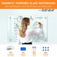 thumbnail image 1 of Tereitr 23.6x35.4 Inch Wall Mounted Whiteboard with 3 Markers & 1 Eraser, Magnetic Dry Erase Board, Frameless, Scratch Resistant Tempered Glass for Office, Home, School, 1 of 9