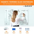 thumbnail image 1 of Tereitr 35.4x47.2 Inch Wall Mounted Whiteboard with 3 Markers & 1 Eraser, Magnetic Dry Erase Board, Frameless, Scratch Resistant Tempered Glass for Office, Home, School, 1 of 9