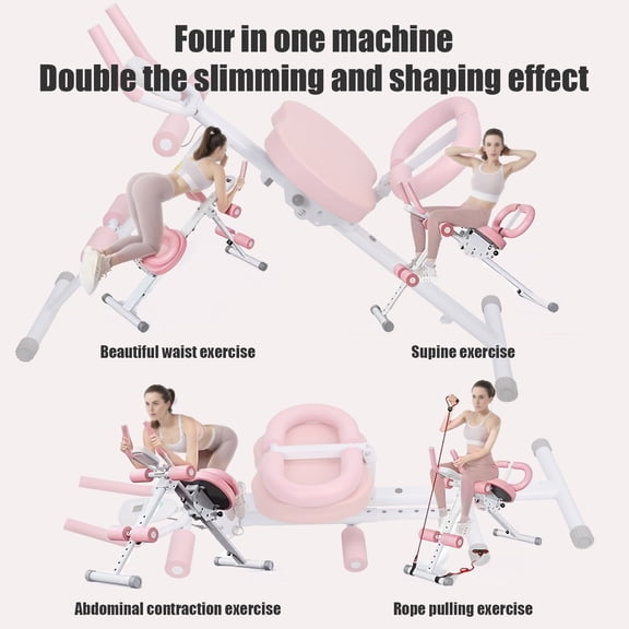 Tereitr Abdominal Exercise Machine with LCD Monitor, 5-Level Height & 3-Level Incline Adjustment, Foldable Home Gym Ab Trainer with Thickened Foam