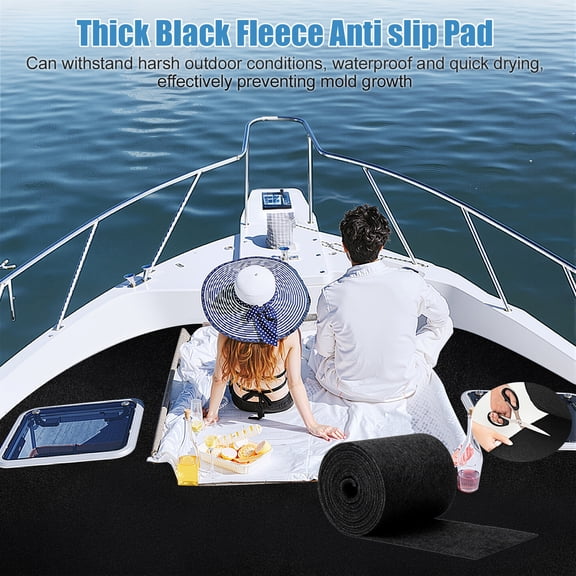 Tereitr Boat Trailer Bunk Carpet Kit 12 Inches x 118 Ft 25oz Marine Carpet Covers for Trailers, Lift Runners, and Jet Skis (Black)