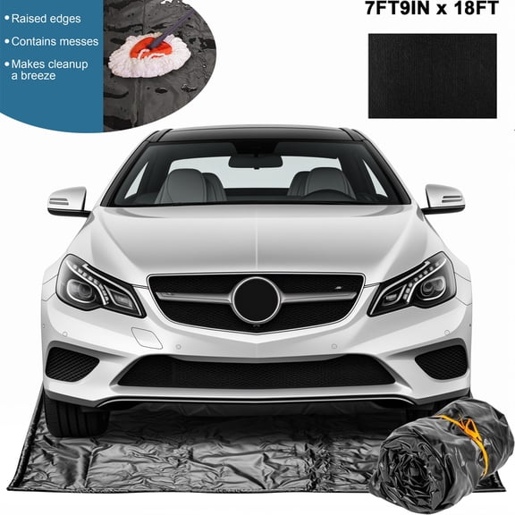 Tereitr Garage Floor Mat 7.75ft x 18ft, Rectangle PVC Car Parking Mat, Waterproof Anti Slip Garage Mat for Under Vehicle and Workshop