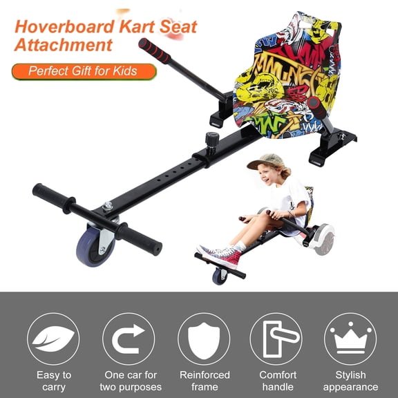 Tereitr Hoverboard Go Kart Conversion Kit, Adjustable Seat Attachment for 6.5” to 10” Self-Balancing Scooters, Drift Kart Accessory (Camouflage)