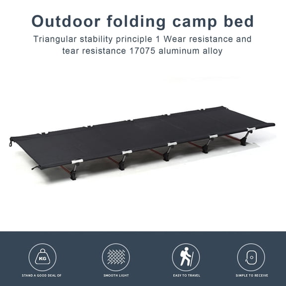 Tereitr Lightweight Folding Camping Cot, 330 lbs Capacity Portable Cot Bed with Carry Bag, Compact Backpacking Cot for Hiking, Outdoor Travel
