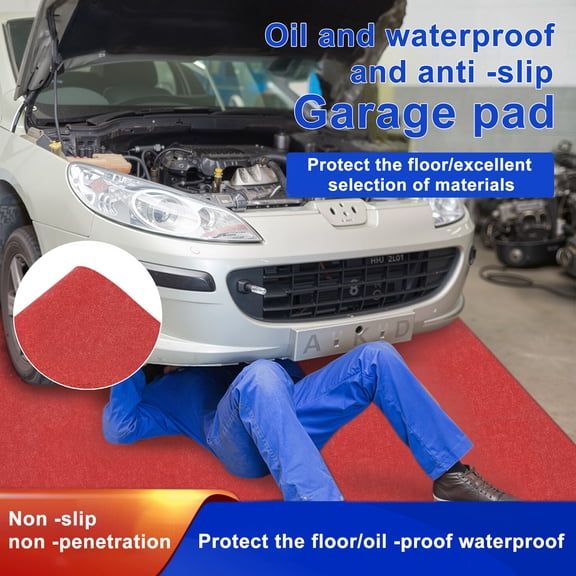 Tereitr Motorcycle Mat 204.72 x 87.8 Inch Garage Floor Rug Washable Parking Mats for Garage Floors Non Slip Oil Absorbent Pad PE Film Backing Layer Protects Floor from Spills Drips Stains