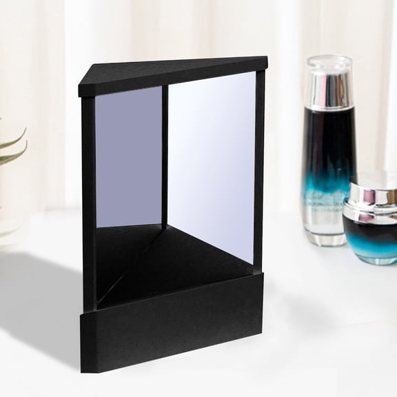 Tereitr Non-Reversing Mirror True Image Vanity Mirror, High-Precision Tabletop Makeup Mirror with Real Reflections, Non-Magnifying (Black, 7.5"x9.1")