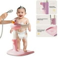 thumbnail image 1 of Tereitr Portable Toddler Bath Stand, Height Width Adjustable Baby Shower Rack Anti-Slip Base Baby Bath Rack, Pink, 1 of 8