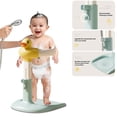 thumbnail image 1 of Tereitr Portable Toddler Bath Stand, Height Width Adjustable Baby Shower Rack Anti-Slip Base Baby Bath Rack, Yellow, 1 of 9