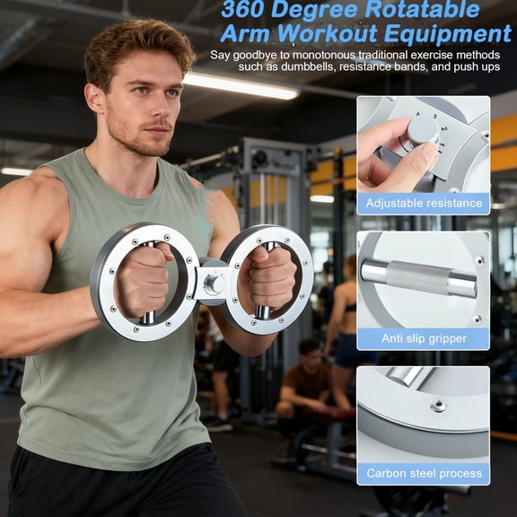 Tereitr Spinning Burn Rotator Machine, Arm Workout Equipment for Men and Women, Forearm Trainer for Boxing, 12 Pounds Arm and Shoulder Strength Training for Home and Gym Workouts