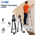 thumbnail image 1 of Tereitr Telescoping Ladder, 12.5 ft Aluminum Extension Ladder with Locking Mechanism, 330 lbs Capacity, Lightweight Collapsible Ladder for Home or RV Outdoor Work (A-type Ladder), 1 of 8