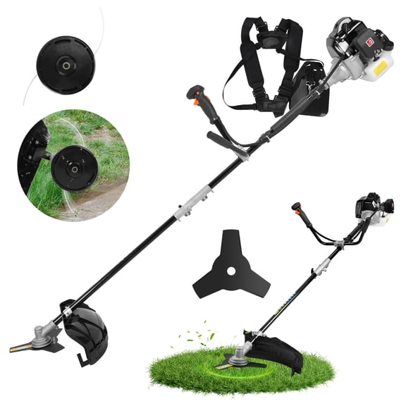 Tereitr Weed Eater, 52CC 2-Stroke Gas Powered Lawn Mower, Two Types of Cutting Heads, with Shoulder Strap, Weed Trimmer, Hedge Trimmer
