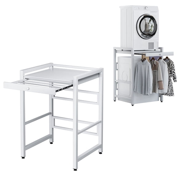 Tereitr Over The Washer Storage Shelf, Heavy Duty Laundry Organizer with Countertop, Freestanding Rack for Washing Machine & Dryer, Holds 440 lbs