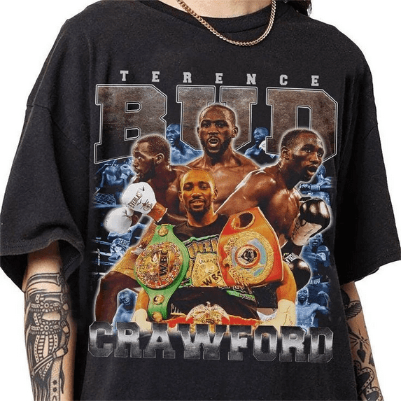 Terence Crawford BUD Graphic Black Cotton T Shirt Full Size