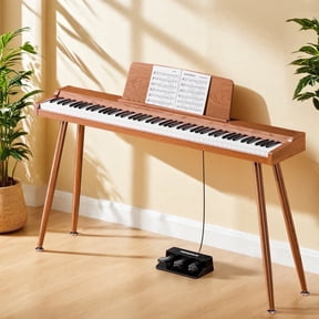 TERENCE 88 Key Piano Keyboard Digital: 88 Key keyboard Piano Semi-Weighted Full Size Premium Sound MIDI Headphone Jack Triple Pedal for Beginners to Professionals