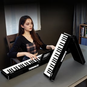 TERENCE V20 Portable Piano Keyboard 88 Keys Semi-Weighted Keyboard with MIDI Bluetooth Electric Keyboard Piano Kit for Adult Kids Black