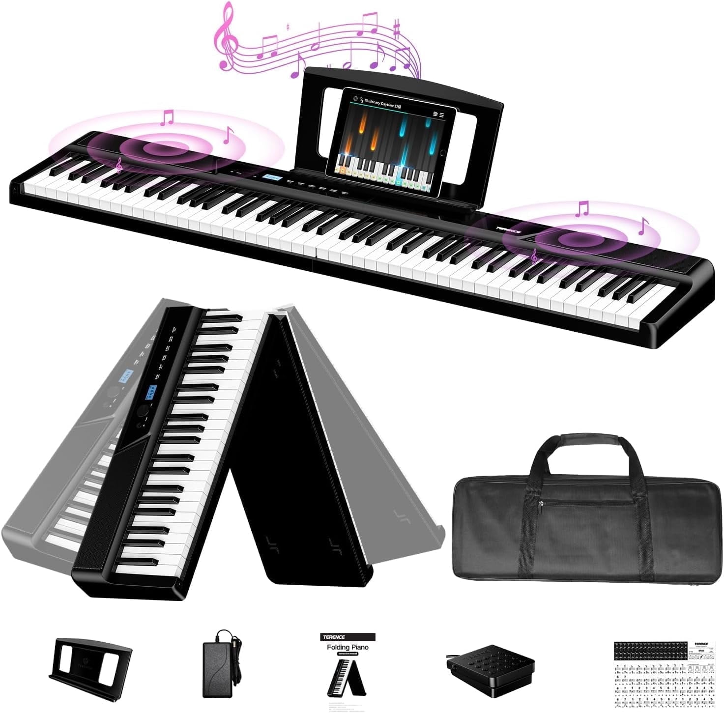 楽器 Terence V50 TERENCE V50 Digital Piano 88 Keys Foldable 30W Dual Speakers High