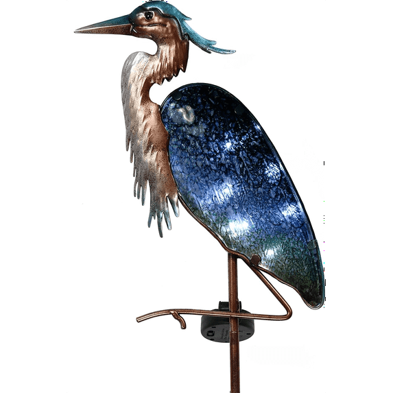 Teresa's Collections 41'' Heron Solar Garden Lights, Outdoor Metal Solar Garden Stake Lights for Patio Yard Decor, Garden Decor Gifts for Mom Grandma