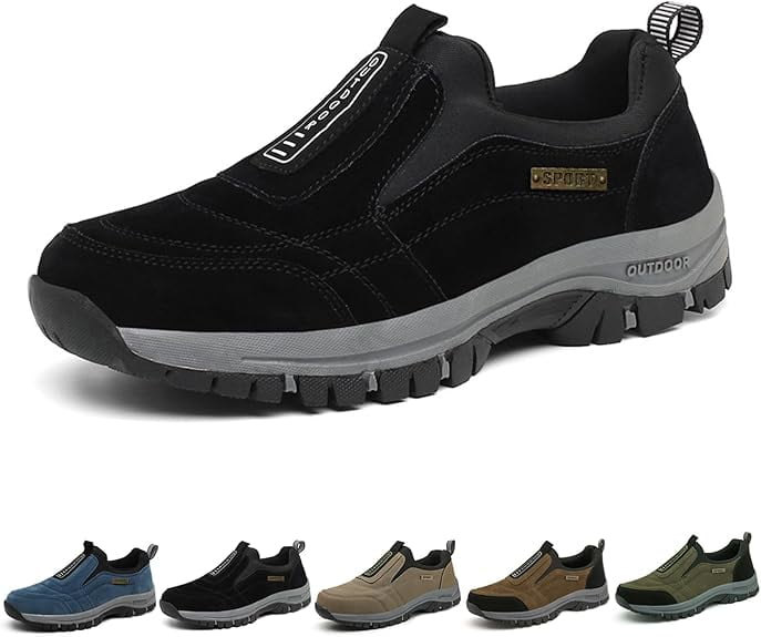 Teresad Shoes Men Comfortable Waterproof Orthopedic Walking Hiking Shoes