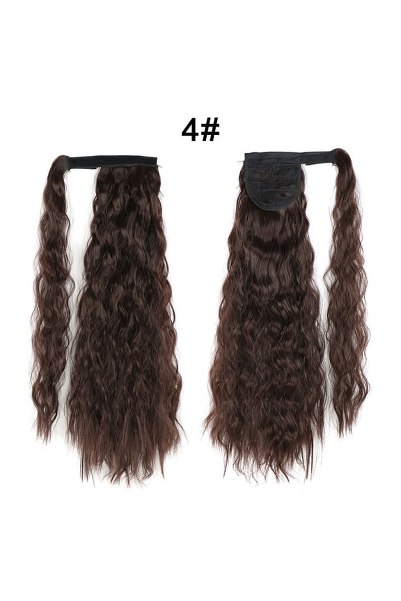 Tereshar Synthetic Corn Wave Ponytail Extension Clip in Long Wavy Curly Wrap Around Pony Tail Heat Resistant Hairpiece for Women